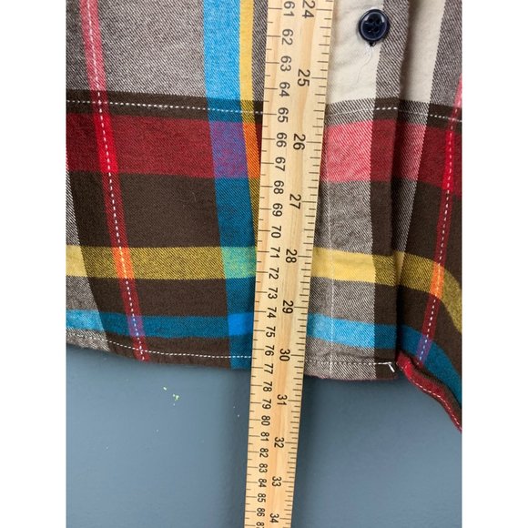 Matchstick Argus Flannel Men's L Multicolor Plaid Longsleeve Button Up - Picture 6 of 7